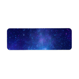 Etiqueta Foto Celestial do Centro Galáctico em Azul Aqua