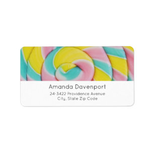 Etiqueta Foto do Pastel Rainbow Spiral Candy
