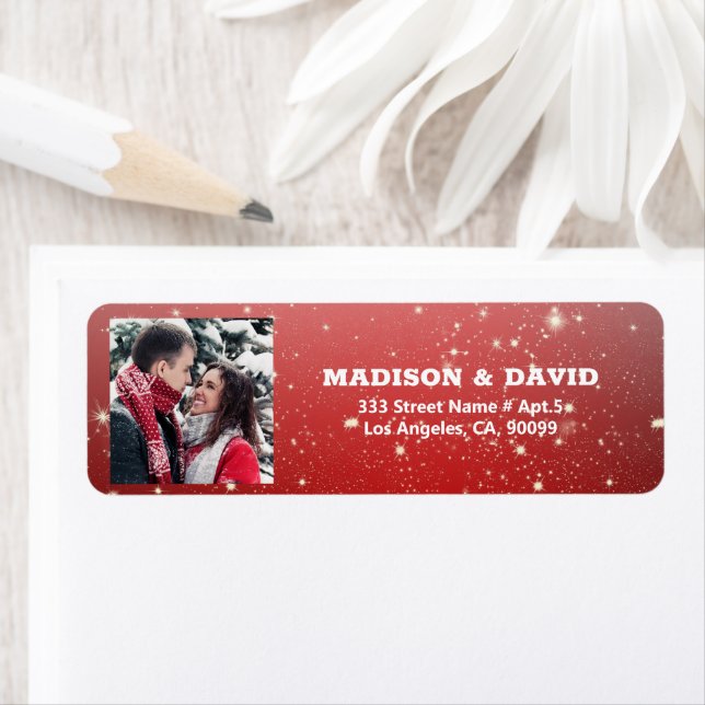 Etiqueta Foto personalizada de Natal (Insitu)