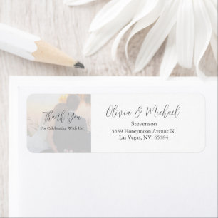 Etiqueta Foto Personalizada Obrigado Casamento