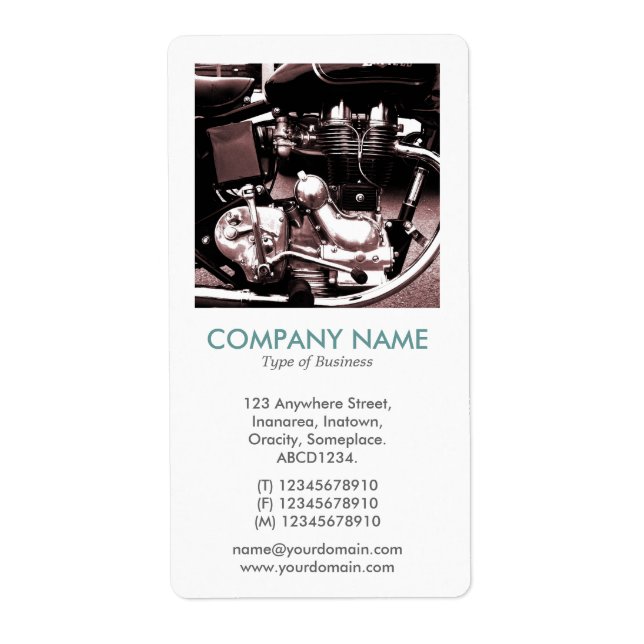 Etiqueta Foto Quadrada V - Motociclo Clássico (Frente)