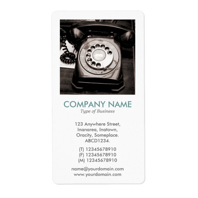 Etiqueta Foto Quadrada V - Telefone Antigo (Frente)