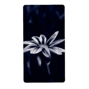 Etiqueta Fotografia de Flor de Gazania Azul Monocromática
