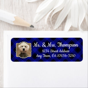 Etiqueta Fotografia personalizada com legenda Pet Blue & Bl