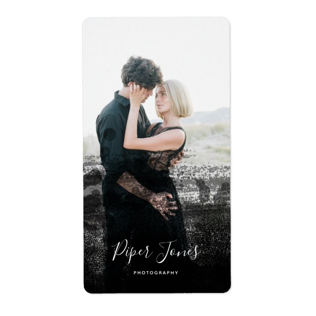 Etiqueta Fotografia personalizada - Fotógrafo Abstrato negr (Frente)