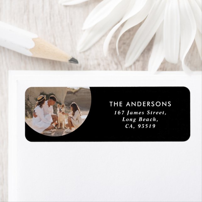 Etiqueta Fotografia simples do círculo moderno Natal (Insitu)