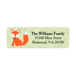 Etiqueta Fox floral verde do bebê