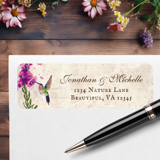 Etiqueta Foxglove Flowers and Hummingbird Garden Address