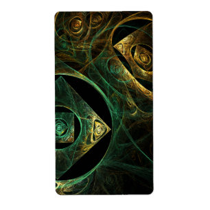 Etiqueta Fractal Abstrato de vibrações mágicas