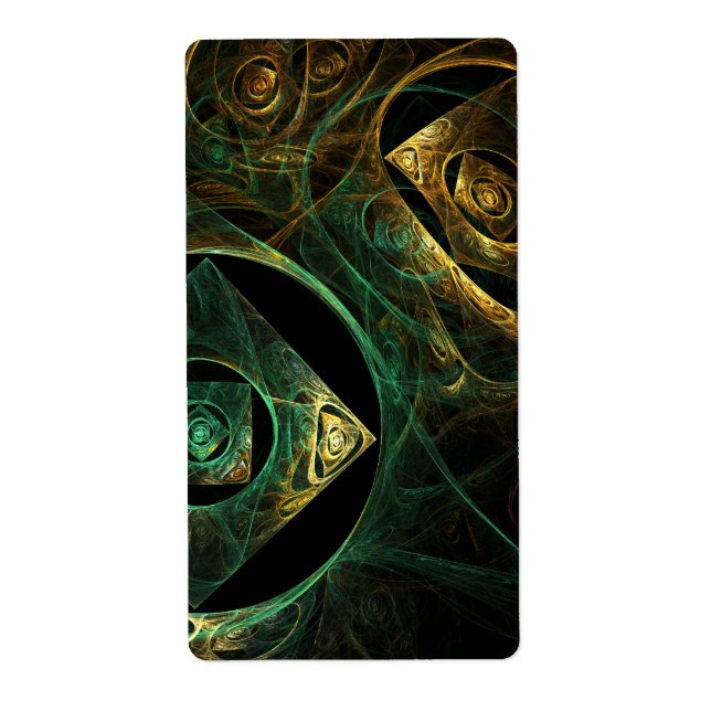 Etiqueta Fractal Abstrato de vibrações mágicas (Frente)