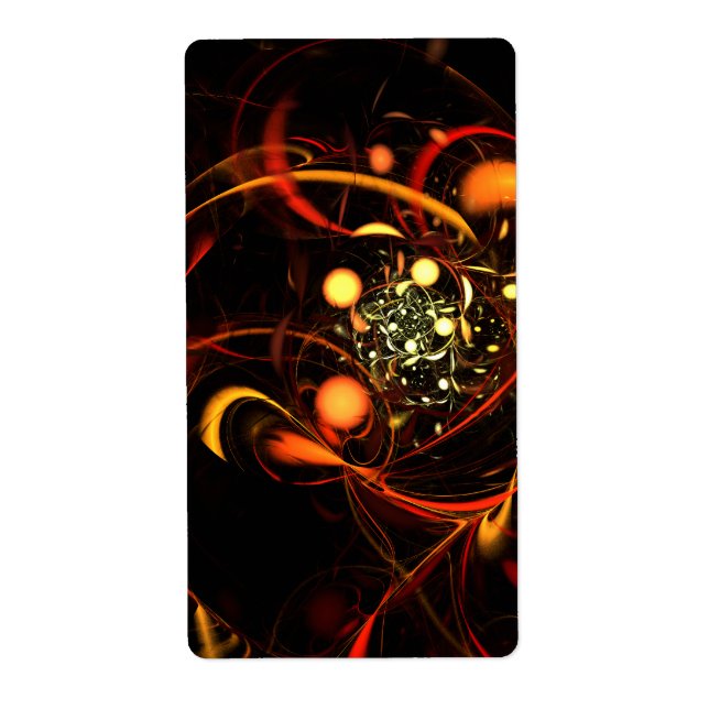 Etiqueta Fractal de Abstrato de pulsação (Frente)