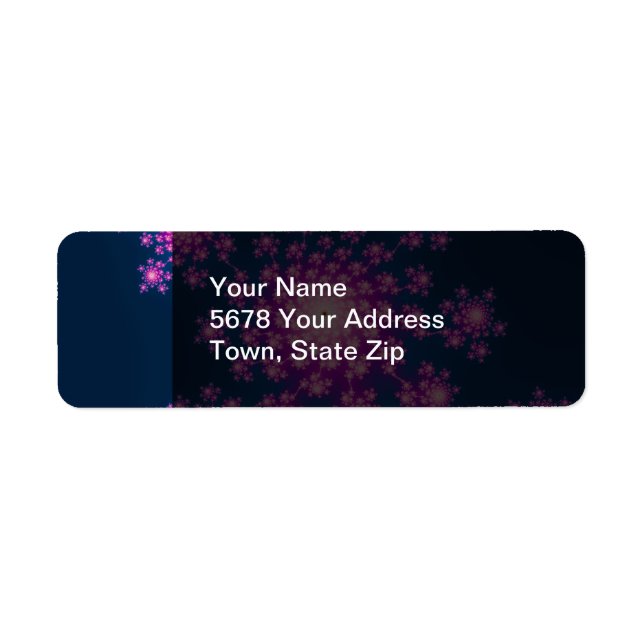 Etiqueta Fractal do feliz ano novo (Frente)