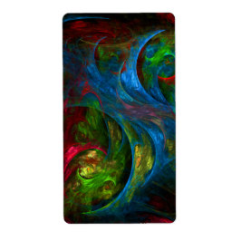 Etiqueta Fractal Gênesis Blue Abstrato Art