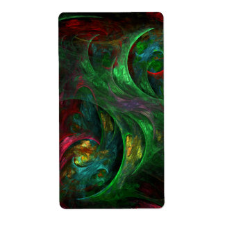 Etiqueta Fractal Genesis Green Abstrato Art