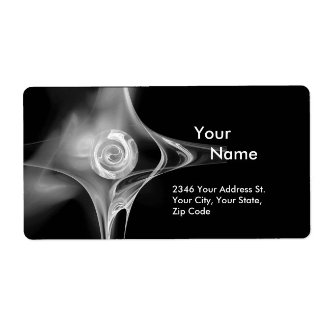 Etiqueta FRACTAL ROSA 1 Preto e Branco (Frente)