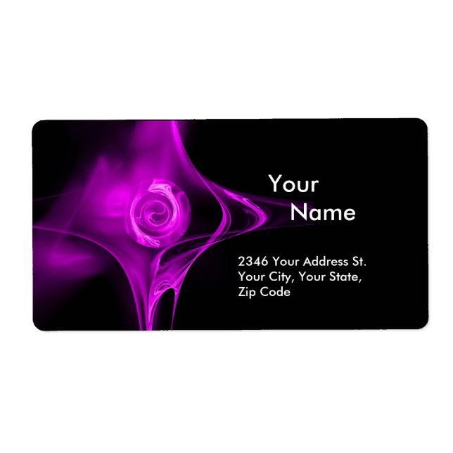 Etiqueta FRACTAL ROSA 1 Preto violeta roxo (Frente)