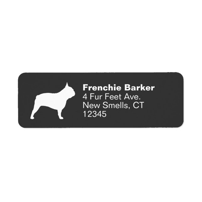 Etiqueta Francês Bulldog Silhouette Frenchie Dog (Frente)