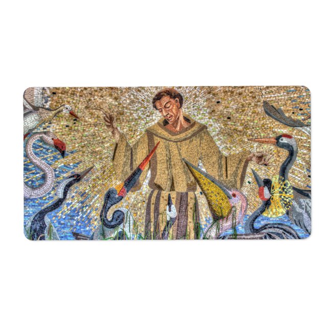 Etiqueta Francis Of Assisi Mosaic (Frente)
