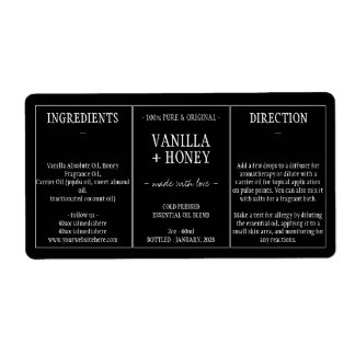 Etiqueta Frasco Cosmético de Óleo Essencial Envolvendo