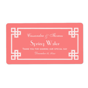 Etiqueta Frasco de Coral Grego Quadro-chave H Rótulo da gar