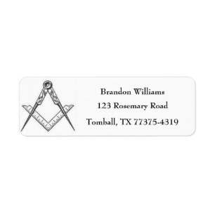 Etiqueta Freemason Masonic Square e Compass