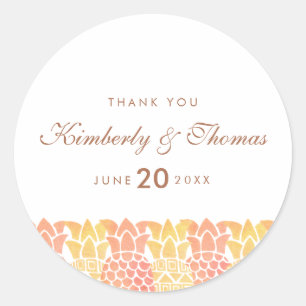 Etiqueta fresca do favor do casamento do abacaxi