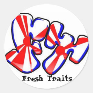 etiqueta fresca do logotipo dos traços