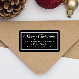 Etiqueta Fronteira Clássica Endereço de Devolução de Natal 