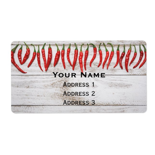 Etiqueta Fronteira de pimentões quentes (Frente)