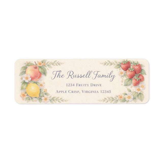 Etiqueta Fruity Return Address Label (Frente)