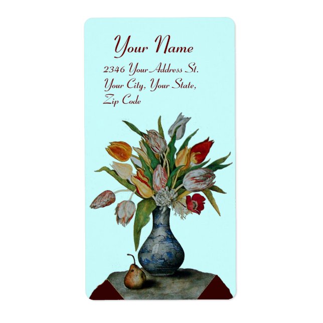 Etiqueta FRUTAS DA SEASON - TULIPS azul (Frente)