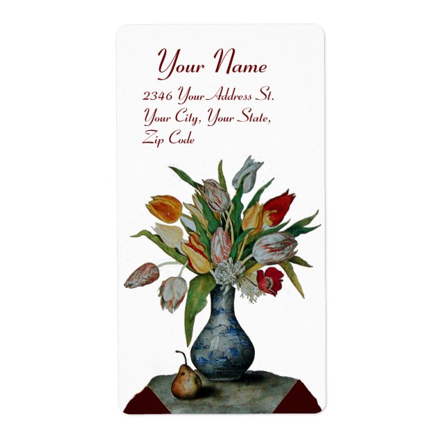 Etiqueta FRUTAS DA SEASON - TULIPS, brancas (Frente)