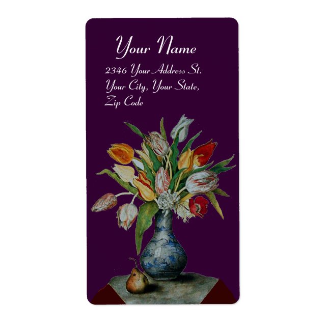 Etiqueta FRUTAS DA SEASON - TULIPS, roxo (Frente)