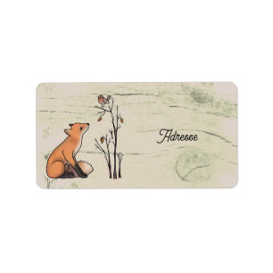 Etiqueta Fuchs und Rotkehlchen