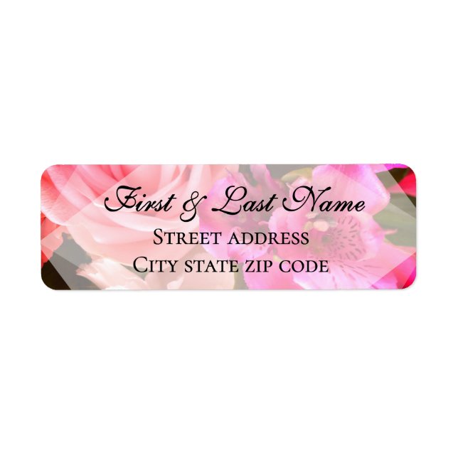 Etiqueta Fuchsia Florals Mailing Label (Frente)