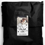 Etiqueta Fun Black Script Personalized Photo Name Gift for<br><div class="desc">Make your presents and gifts super easy to find with our fun custom photo and name gift identifier sticker. Place this sticker on your gifts to easily identify who the gift is for. Our design features a single photo layout to display a photo and the name of the gift recipient....</div>