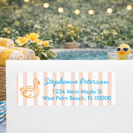 Etiqueta Fun Colorful Summer Pool Floatie Return Address