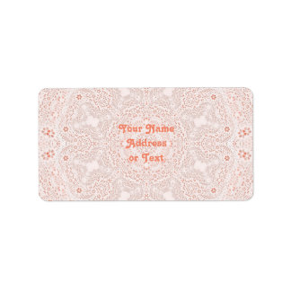 Etiqueta Fundo da Imagem do Tecido de Lace Branco e Coral