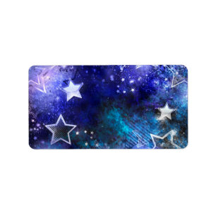 Etiqueta Fundo de Espaço com Estrelas