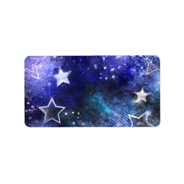 Etiqueta Fundo de Espaço com Estrelas (Frente)