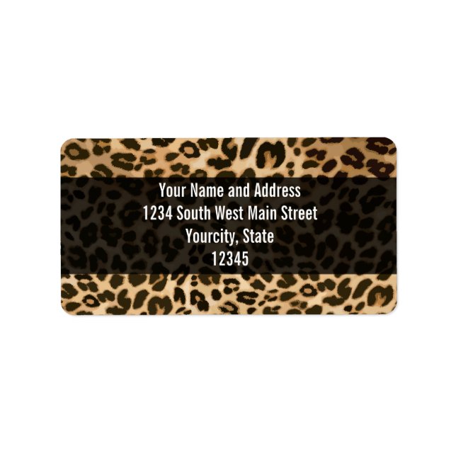 Etiqueta Fundo de Impressão do Leopardo (Frente)