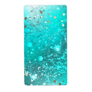 Etiqueta Fundo do Mint Turquoise Foil