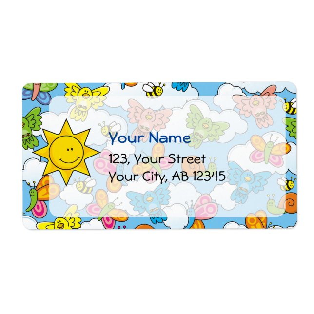 Etiqueta Fundo dos Animais Bebês (Frente)