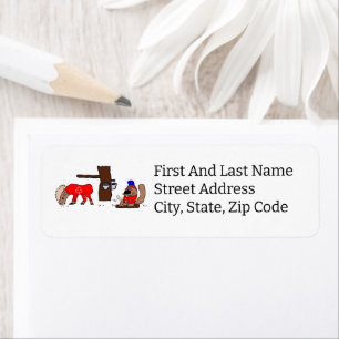 Etiqueta Funny Canada Moose and Beaver com Xarope de Maple