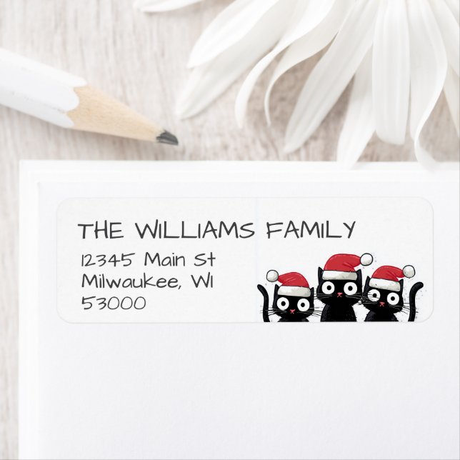 Etiqueta Funny Christmas Cats Holiday (Insitu)