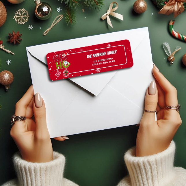 Etiqueta Funny HO HO HO Retro Natal Regresso (Criador carregado)