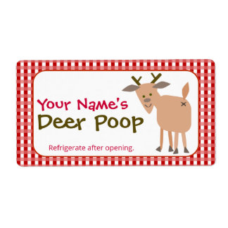 Etiqueta Funny Personalized Christmas Gift Reindeer Poop