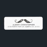 Etiqueta Funny Vintage Mustache<br><div class="desc">Um conjunto divertido de etiquetas de endereço com um bigode vintage em um fundo branco.</div>