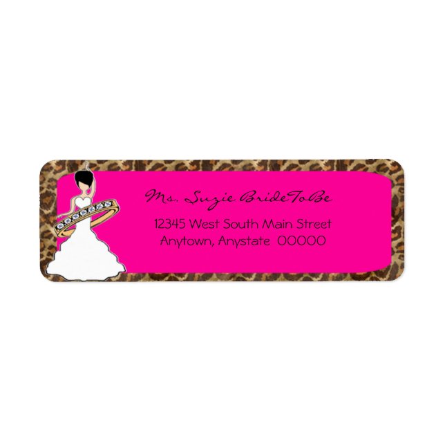 Etiqueta Fuscia Wild Side Raven Bride Address Labels (Frente)