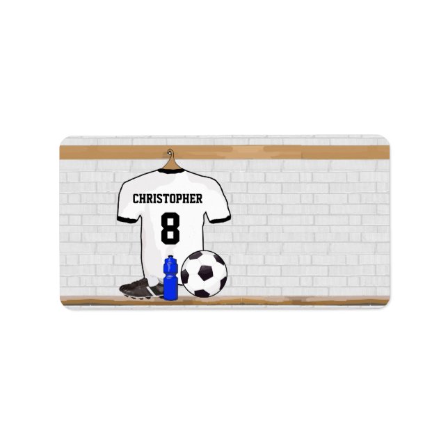 Etiqueta Futebol Negro Personalizado Jersey (Frente)
